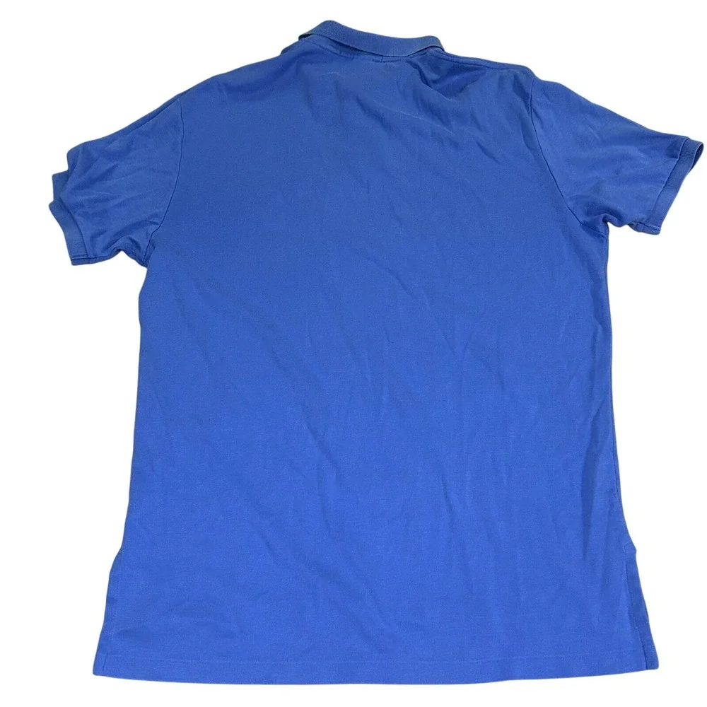 Ralph Lauren Polo Men's Cotton Shirt Short Sleeve Blue Soft Golf Rugby Sz L‎